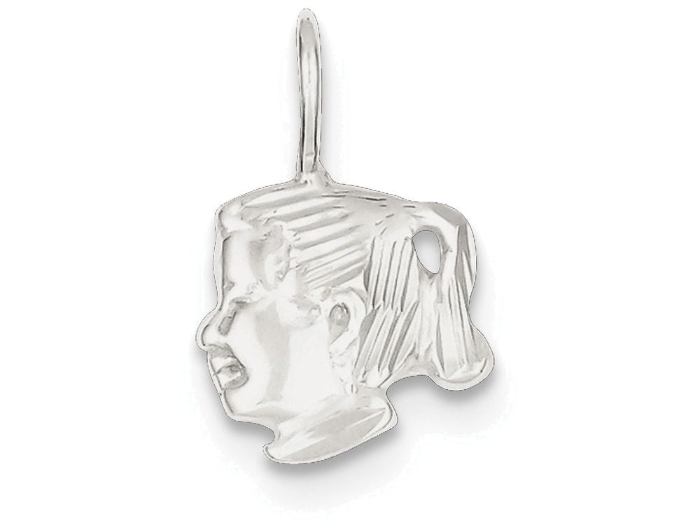 FJC Finejewelers Sterling Silver Girl Head Charm