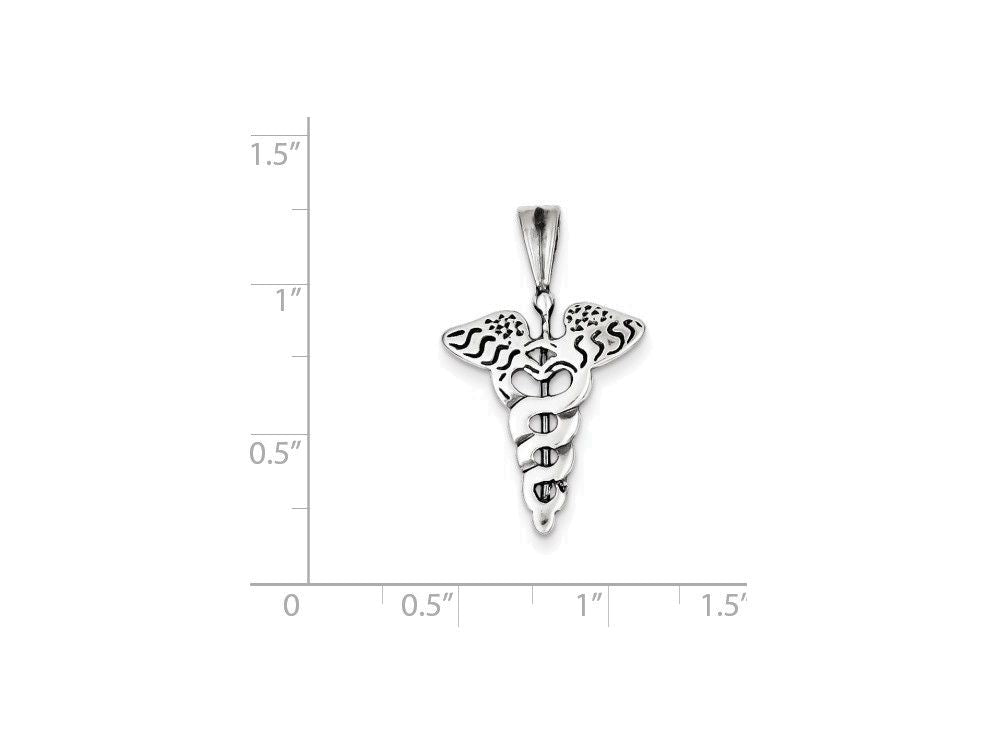 FJC Finejewelers Sterling Silver Caduceus Charm