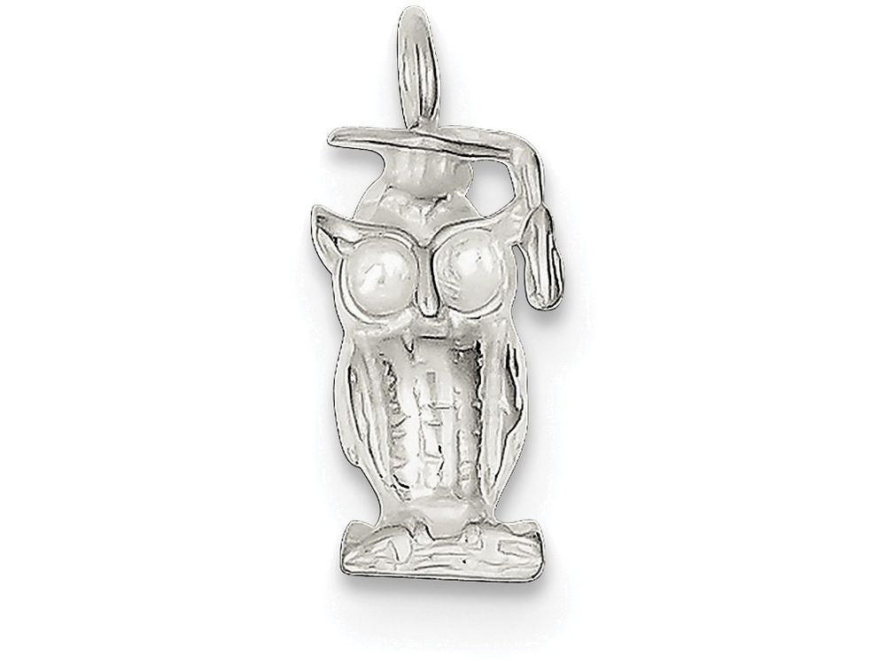 FJC Finejewelers Sterling Silver Graduation Owl Charm