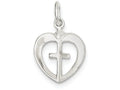 FJC Finejewelers Sterling Silver Cross Heart Charm