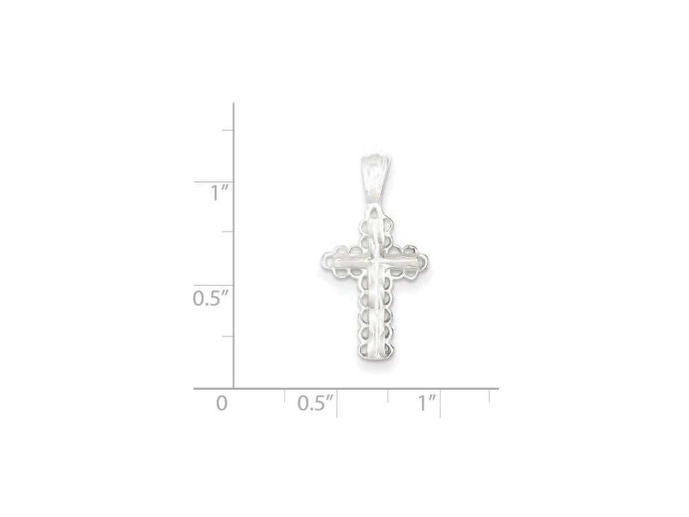 FJC Finejewelers Sterling Silver Budded Cross Pendant Necklace - Chain Included