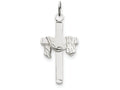 FJC Finejewelers Sterling Silver Satin D/c Draped Cross Charm