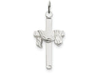 FJC Finejewelers Sterling Silver Satin D/c Draped Cross Charm