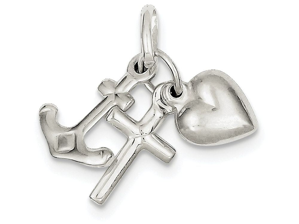 FJC Finejewelers Sterling Silver Faith, Hope and Charity Charm
