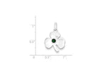 FJC Finejewelers Sterling Silver Clover With Green Glass Charm