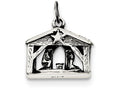 FJC Finejewelers Sterling Silver Antiqued Manger Charm