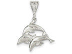 FJC Finejewelers Sterling Silver Trio Of Dolphins Pendant Necklace - Chain Included