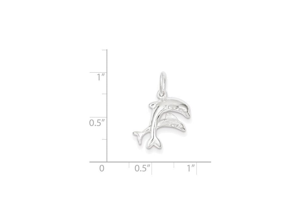 FJC Finejewelers Sterling Silver Dolphins Charm