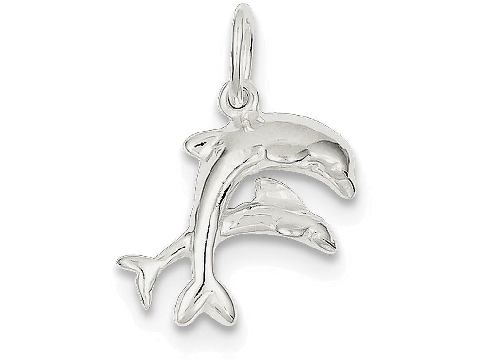 FJC Finejewelers Sterling Silver Dolphins Charm
