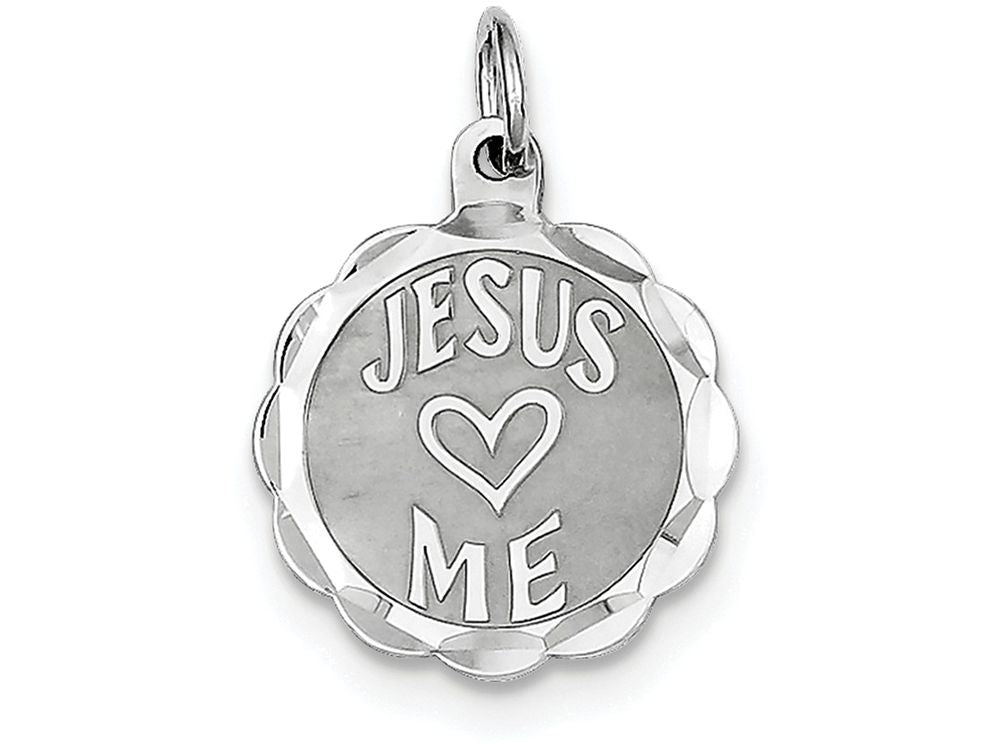 FJC Finejewelers Sterling Silver Jesus Loves Me Disc Charm