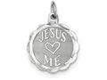 FJC Finejewelers Sterling Silver Jesus Loves Me Disc Charm