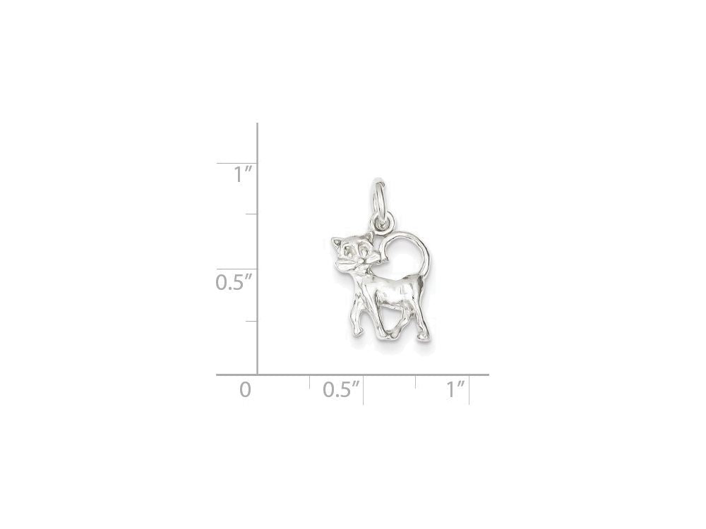 FJC Finejewelers Sterling Silver Cat Charm