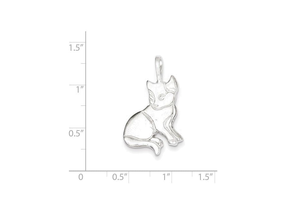 FJC Finejewelers Sterling Silver Cat Charm