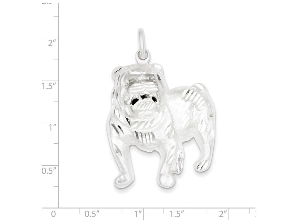 FJC Finejewelers Sterling Silver Bull Dog Charm