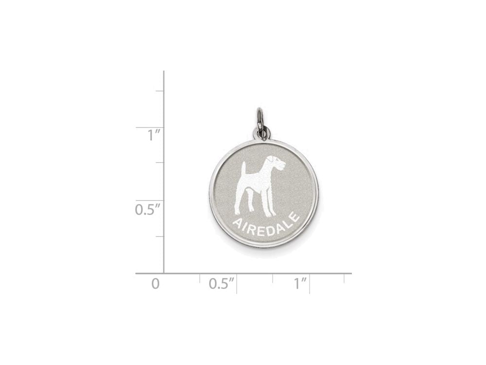 FJC Finejewelers Sterling Silver Airedale Disc Charm