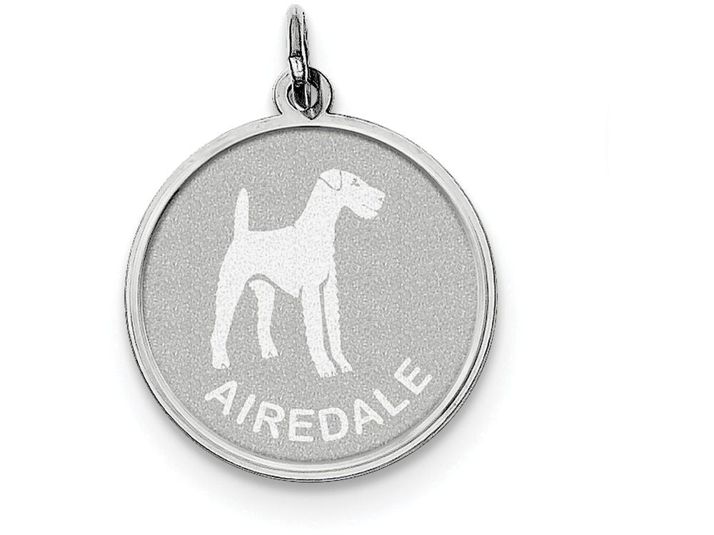 FJC Finejewelers Sterling Silver Airedale Disc Charm