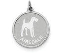 FJC Finejewelers Sterling Silver Airedale Disc Charm
