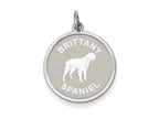 FJC Finejewelers Sterling Silver Brittany Spaniel Disc Charm