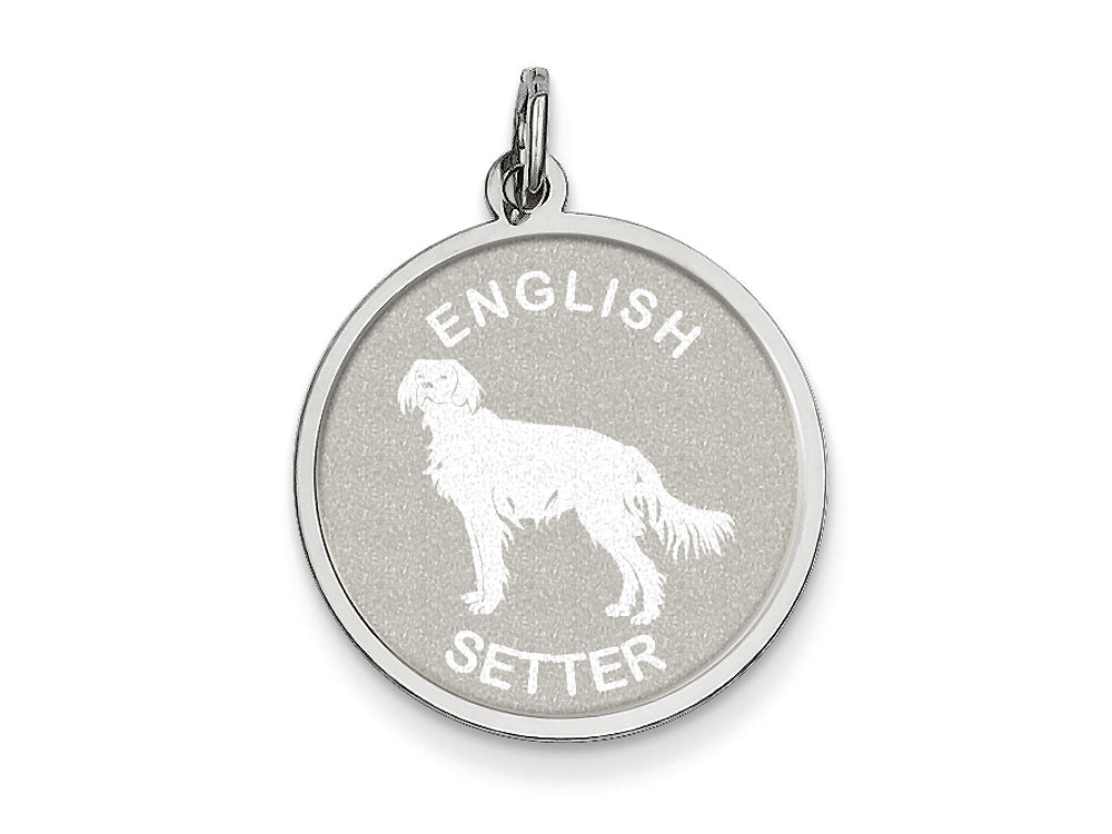 FJC Finejewelers Sterling Silver English Setter Disc Charm