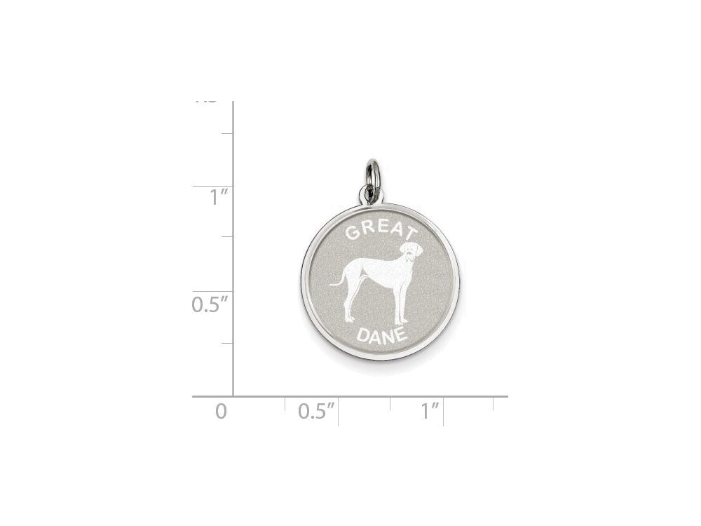 FJC Finejewelers Sterling Silver Great Dane Disc Charm