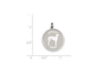 FJC Finejewelers Sterling Silver Great Dane Disc Charm