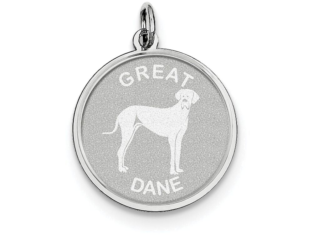 FJC Finejewelers Sterling Silver Great Dane Disc Charm