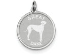 FJC Finejewelers Sterling Silver Great Dane Disc Charm