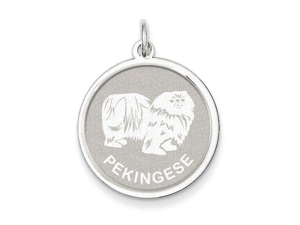 FJC Finejewelers Sterling Silver Pekingese Disc Charm