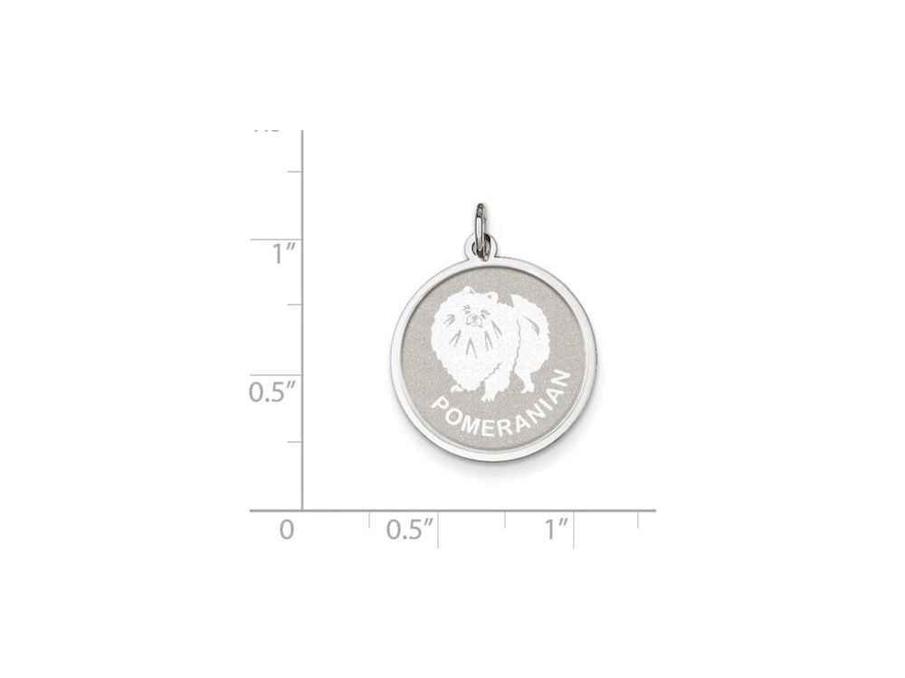 FJC Finejewelers Sterling Silver Pomeranian Disc Charm