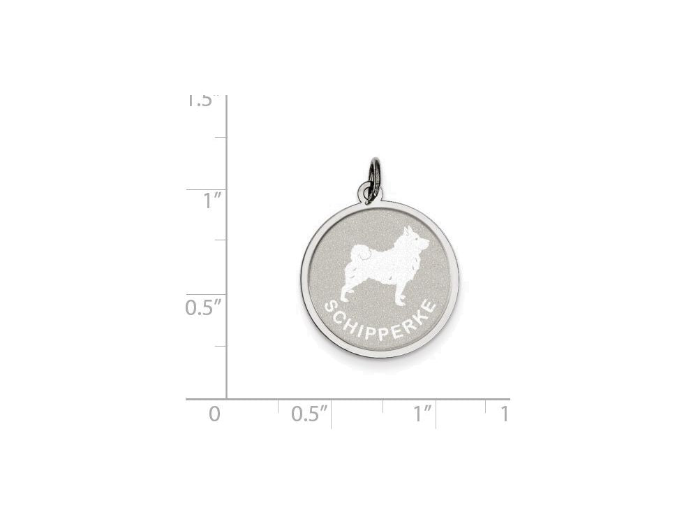 FJC Finejewelers Sterling Silver Schipperke Disc Charm