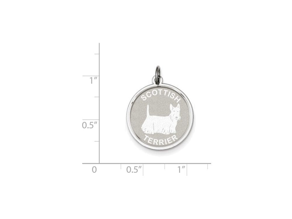 FJC Finejewelers Sterling Silver Scottish Terrier Disc Charm