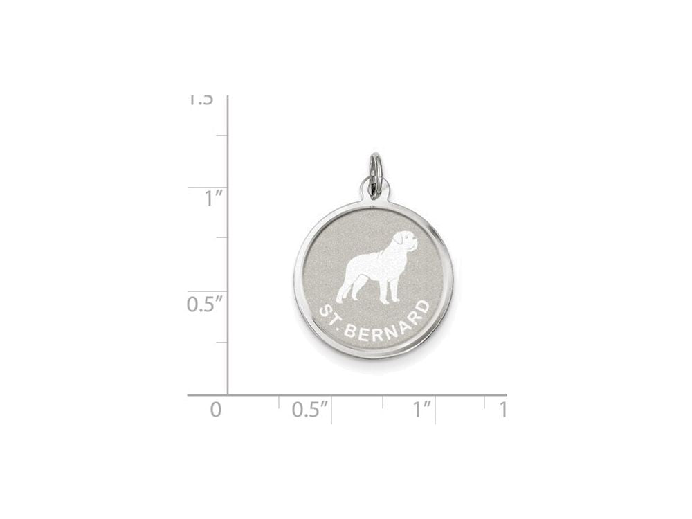 FJC Finejewelers Sterling Silver St. Bernard Disc Charm
