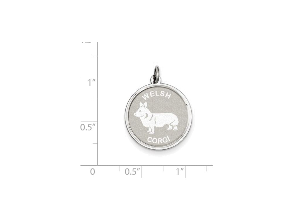 FJC Finejewelers Sterling Silver Welsh Corgi Disc Charm
