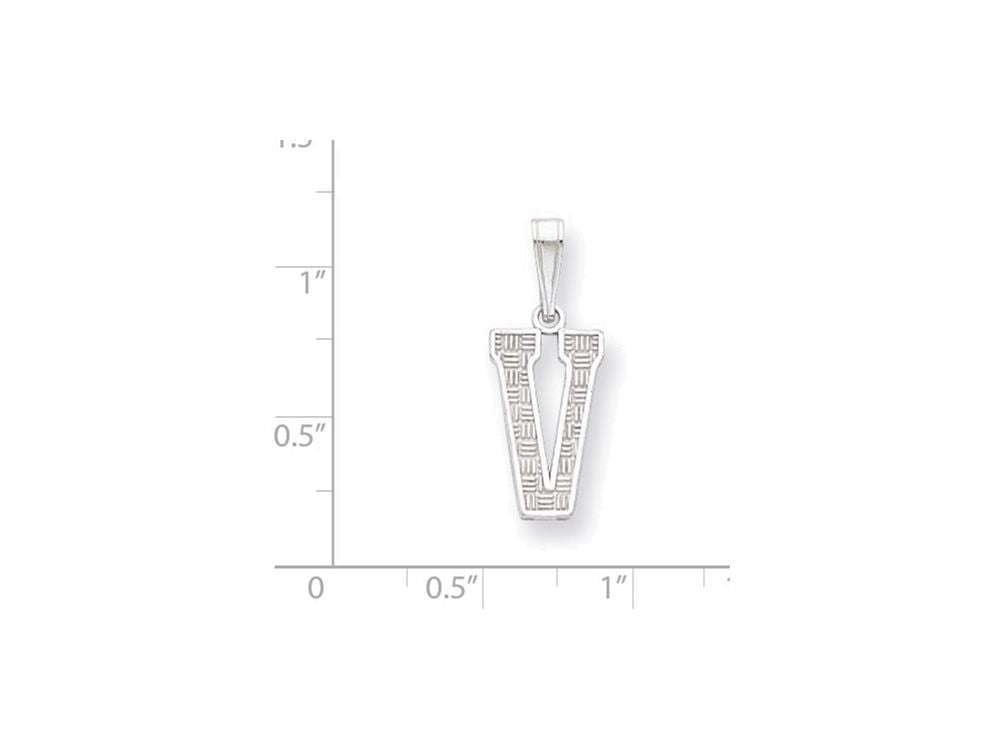 FJC Finejewelers Sterling Silver Initial V Charm