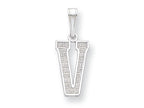 FJC Finejewelers Sterling Silver Initial V Charm