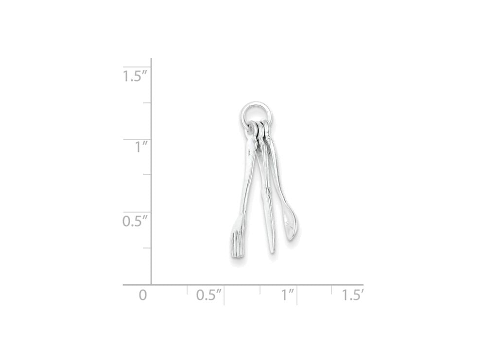 FJC Finejewelers Sterling Silver Knife,fork and Spoon Charm
