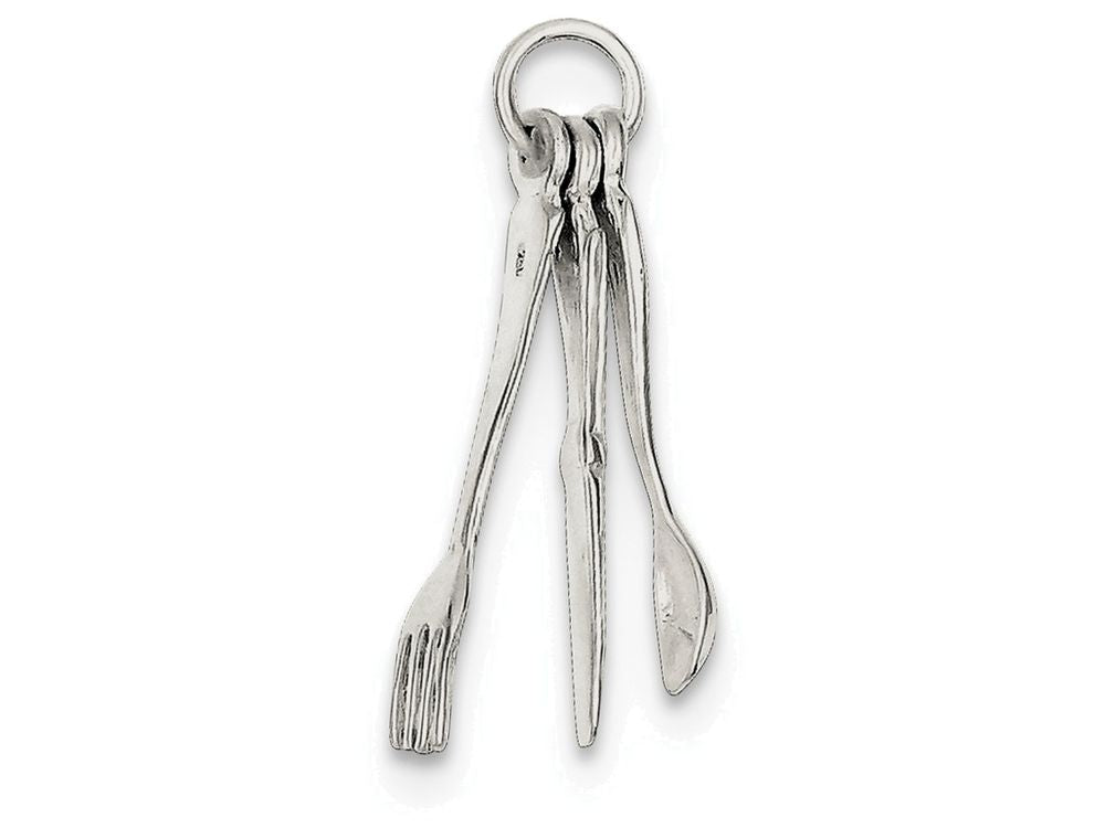 FJC Finejewelers Sterling Silver Knife,fork and Spoon Charm