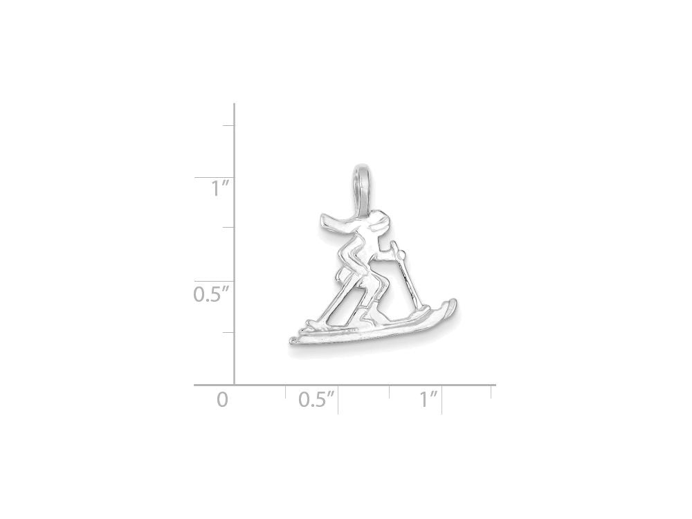 FJC Finejewelers Sterling Silver Skier Pendant Necklace - Chain Included