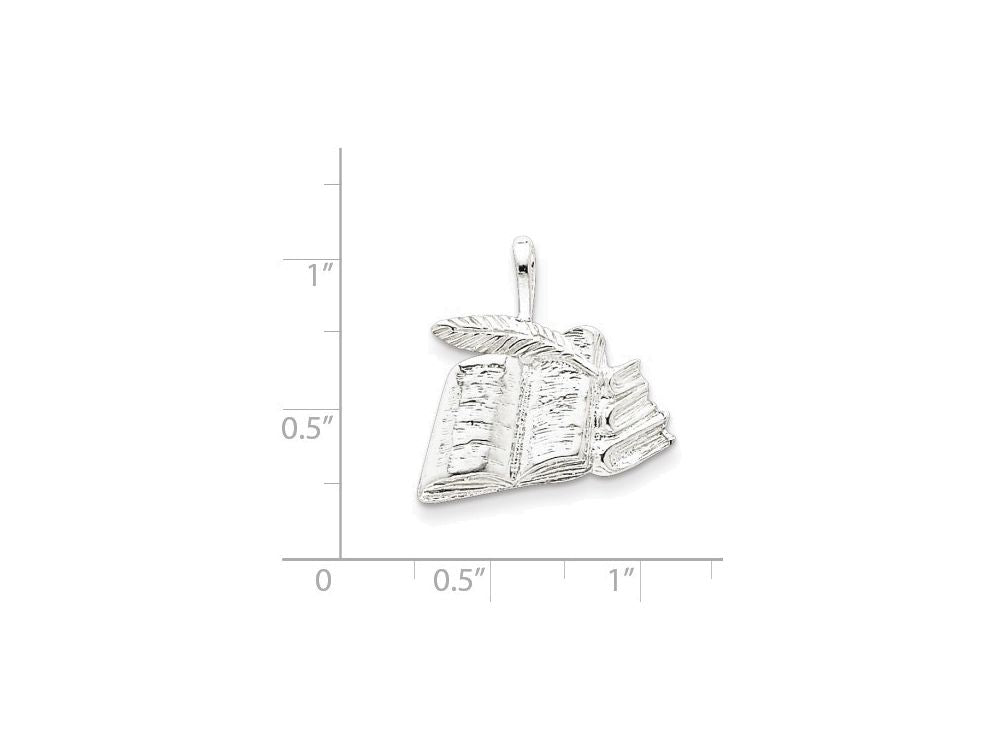 FJC Finejewelers Sterling Silver Books With Quill Charm