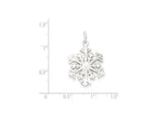 FJC Finejewelers Sterling Silver D/c Satin Snowflake Charm