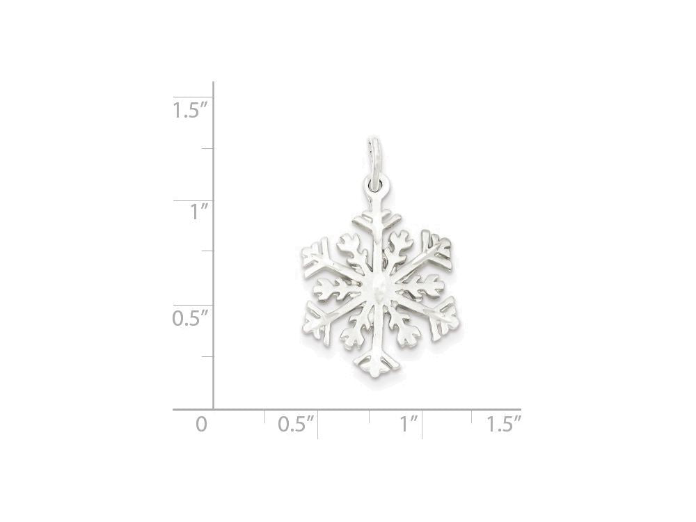 FJC Finejewelers Sterling Silver D/c Satin Snowflake Charm