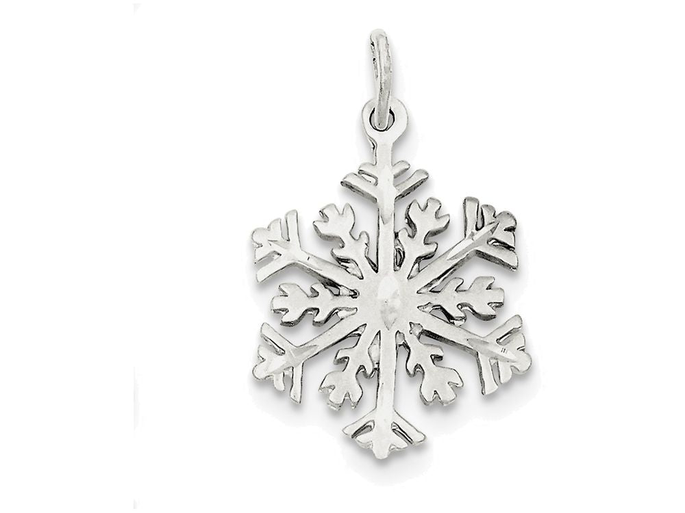 FJC Finejewelers Sterling Silver D/c Satin Snowflake Charm