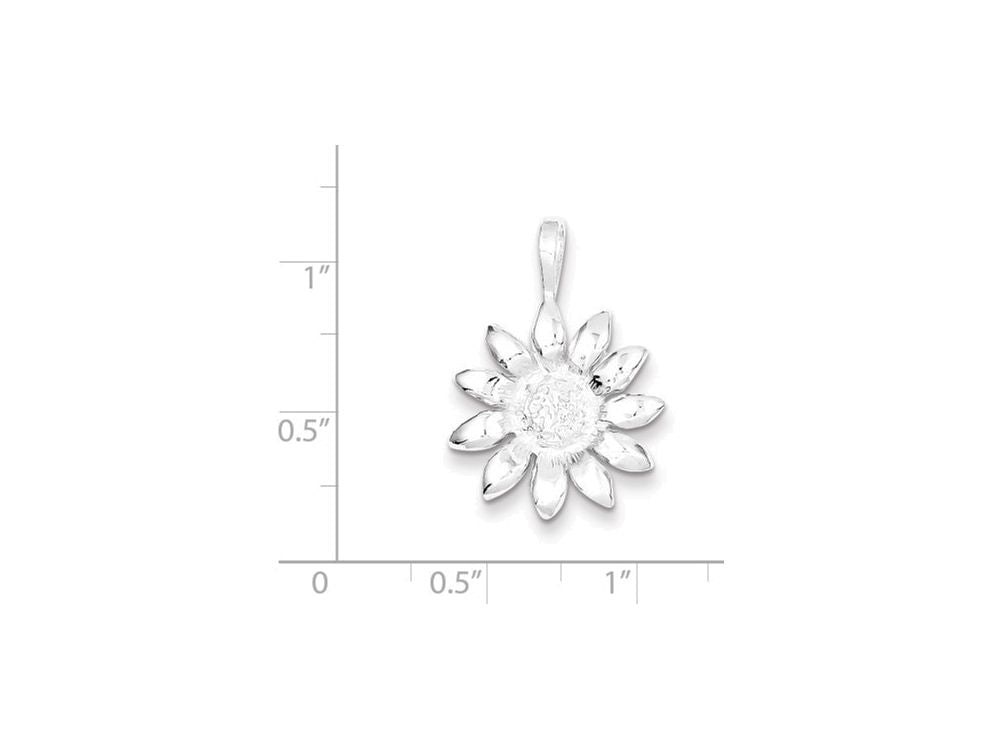 FJC Finejewelers Sterling Silver Sunflower Pendant Necklace - Chain Included