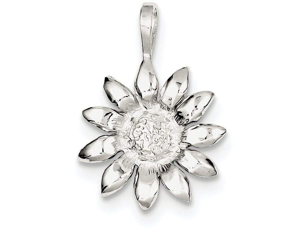 FJC Finejewelers Sterling Silver Sunflower Pendant Necklace - Chain Included