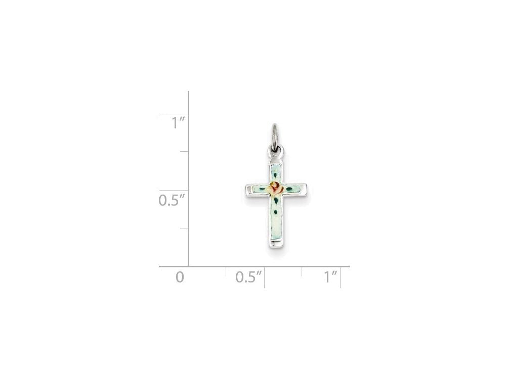 FJC Finejewelers Sterling Silver Enameled Cross Charm
