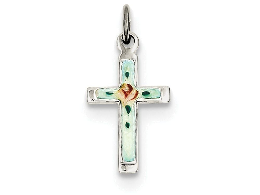 FJC Finejewelers Sterling Silver Enameled Cross Charm