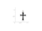 FJC Finejewelers Sterling Silver Black Enameled Cross Charm