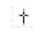 FJC Finejewelers Sterling Silver Enameled and Blue Cubic Zirconia Cross Pendant Necklace - Chain Included