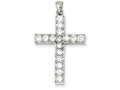 FJC Finejewelers Sterling Silver Cubic Zirconia Latin Cross Pendant Necklace - Chain Included