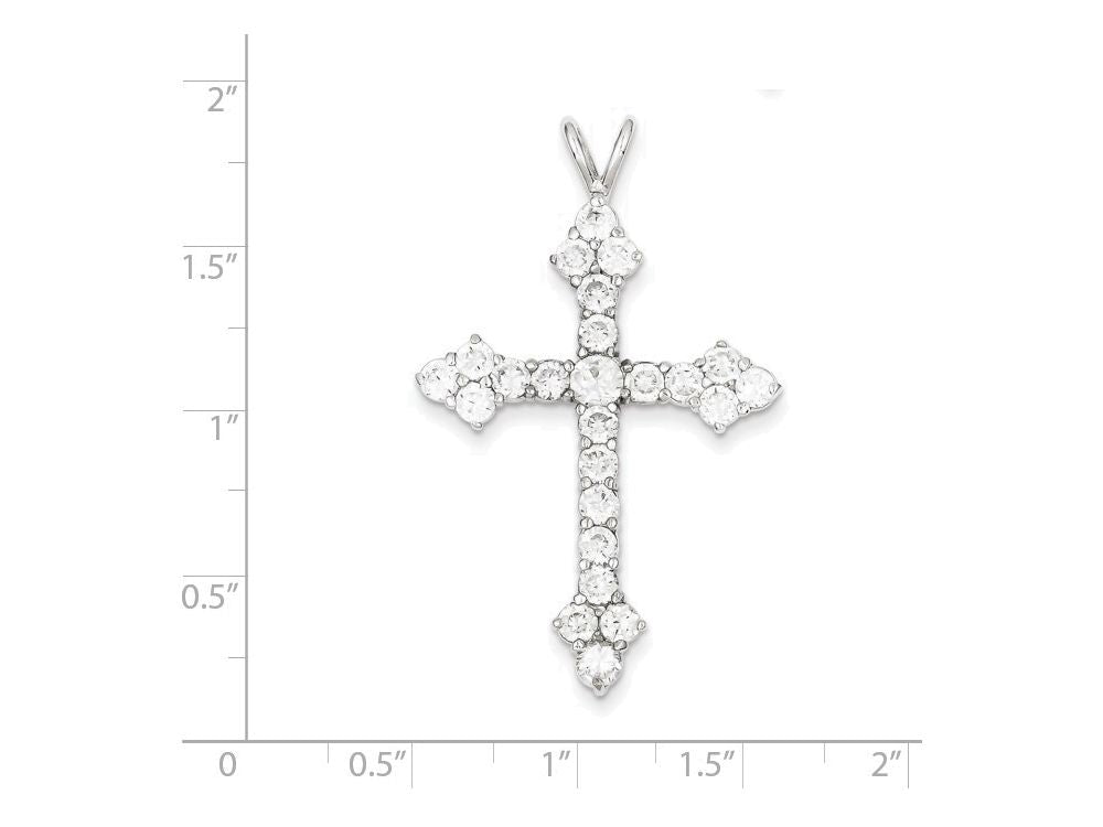 FJC Finejewelers Sterling Silver Cubic Zirconia Cross Pendant Necklace - Chain Included